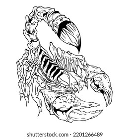 The illustration of  sting or scorpion vector. Suitable for insects icon, sign or symbol.