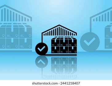 illustration of stock dropship items isolated on a light blue gradient background, stock items available, perfect for applications, online markets, online stores, dropship, and etc