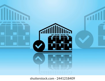 illustration of stock dropship items isolated on a light blue gradient background, stock items available, perfect for applications, online markets, online stores, dropship, and etc