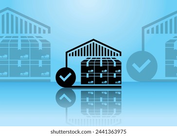 illustration of stock dropship items isolated on a light blue gradient background, stock items available, perfect for applications, online markets, online stores, dropship, and etc