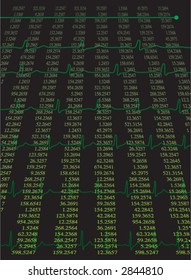 Illustration of stock numbers with ekg curves in background