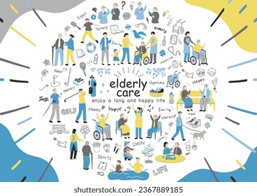 Illustration Stock for Seniors and Care