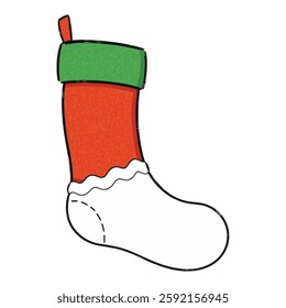 Illustration of a Stocking Representing the Retail Industry Isolated on White Background. Christmas Stocking as a Shopping Symbol, Holiday Stocking Representing Retail Sales