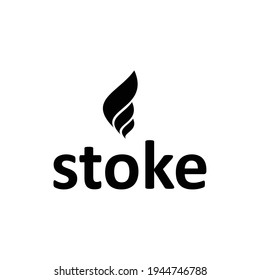 Illustration Stoke Fire Sign Modern Sign Logo Design Template