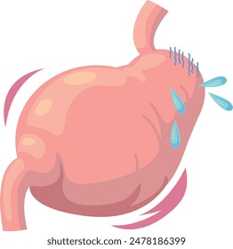 
Illustration of a stomach that is on the verge of bursting due to being full