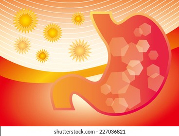 Illustration of the stomachache