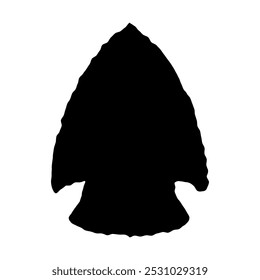 Ilustración de punta de flecha de piedra. Elemento de diseño para cartel, tarjeta, Anuncio, logotipo, emblema. Ilustración vectorial