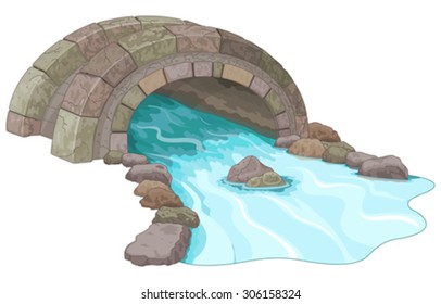 Illustration Of Stone Footbridge