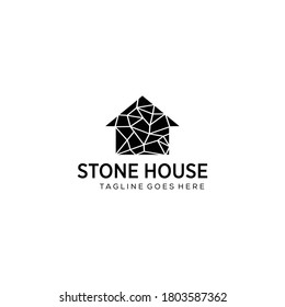 Illustration stone house Creative Modern Real Estate Property and Construction Logo design
