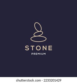 illustration of stone logo with monoline style