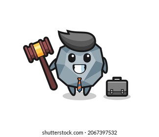 Illustration of stone mascot as a lawyer , cute style design for t shirt, sticker, logo element