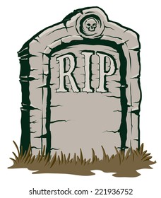 An Illustration of a stone tombstone rip