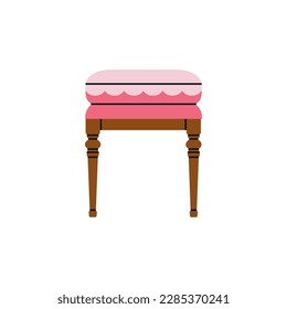 Illustration of a stool, ottoman. Antique furniture, Renaissance style. For museum and palace interiors. Room decoration. Hand draw vector illustration isolated on white background.