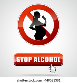 Illustration Of Stop Alcohol For Pregnant Woman