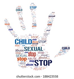 Illustration of stop child abuse warning