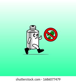 illustration of stop coronavirus, vector cartoon of corona virus vaccine