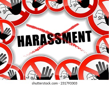 Illustration Of Stop Harassment Design Abstract Concept