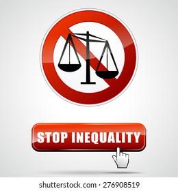 illustration of stop inequality sign with web button