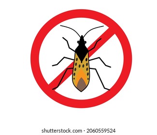 illustration of stop insect kissing bug or triatomine eradicate chagas disease.