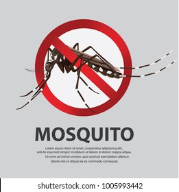 illustration. Stop mosquito cartoon