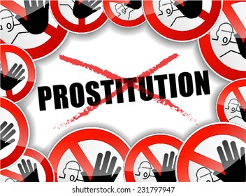 illustration of stop prostitution design abstract concept