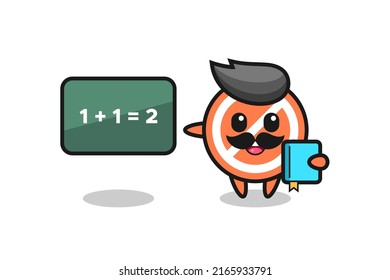 Illustration of stop sign character as a teacher , cute style design for t shirt, sticker, logo element