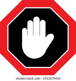 Illustration of stop sign for traffic symbol and any purposes.