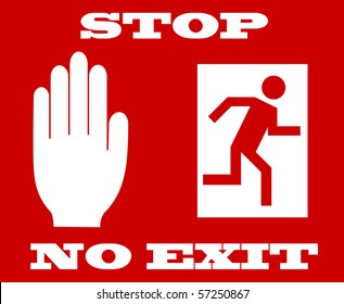 illustration of stop signal, no exit