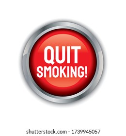 illustration of a stop smoking button. Smoking damages health and life becomes wasteful. Cigarettes damage the heart. No Smoking. Anti-tobacco day