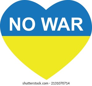 Illustration of Stop War concept on Ukraine flag background. No war and military attack in Ukraine poster. Concept of Ukrainian and Russian military crisis, conflict between Ukraine and Russia. 