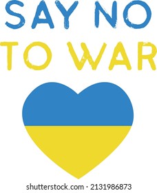 Illustration of Stop War concept on Ukraine flag background. No war and military attack in Ukraine poster. Concept of Ukrainian and Russian military crisis, conflict between Ukraine and Russia. 