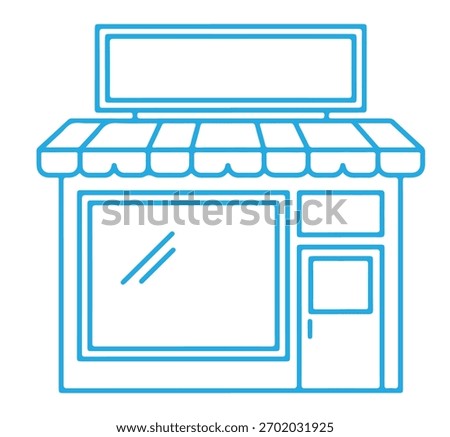 Illustration of a store with a blank sign perfect for representing local businesses, retail shops, or commercial establishments