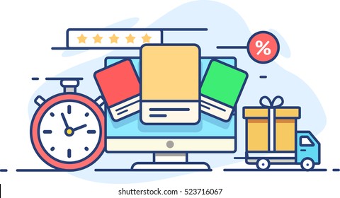 Illustration of the store with Express shipping