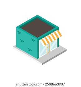 La ilustración de la tienda isométrica