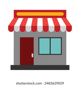 Illustration of Store with red awning 