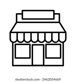 Illustration of store shop building, retail market and grocery, online shop symbol icon vector