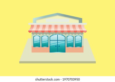 illustration of store, a simple store design, suitable for business, store, background, promotion, mobile application, website, promotion online shop, and other, 3D vector store,