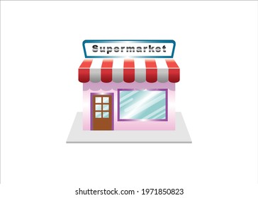 illustration of store, a simple store design, suitable for business, store, background, promotion, mobile application, website, promotion online shop, and other, 3D vector store