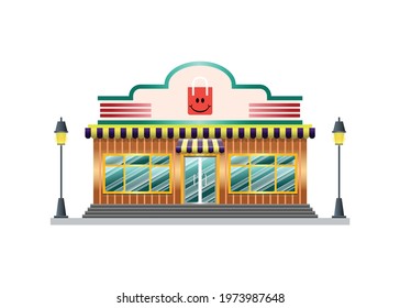 illustration of store, a simple store design, suitable for business, store, background, promotion, mobile application, website, promotion online shop and other