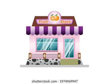 illustration of store, a simple store design, suitable for business, store, background, promotion, mobile application, website, promotion online shop, and other, Fruit store