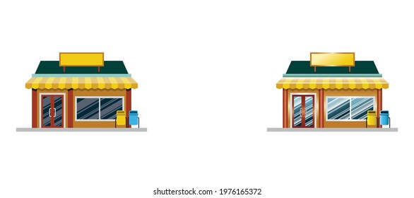 illustration of store, a simple store design, suitable for business, store, background, promotion, mobile application, website, promotion online shop, and other