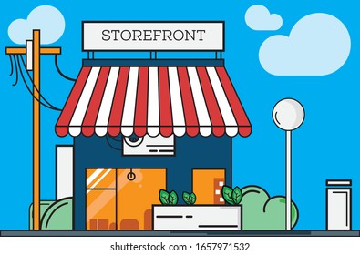 Illustration of storefront , with nice background vector