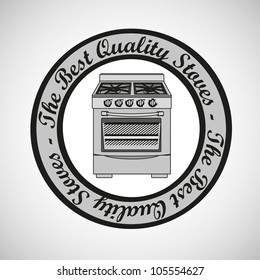 Illustration of a stove, isolated on white background, vector illustration