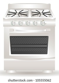 Illustration of a stove, isolated on white background, vector illustration