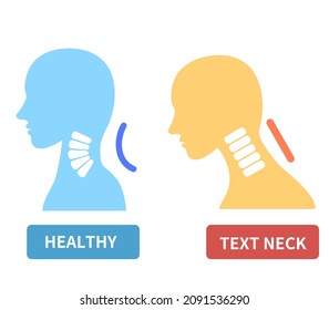 Illustration of straight neck and cervical spine