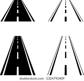 Illustration of straight road with perspective set