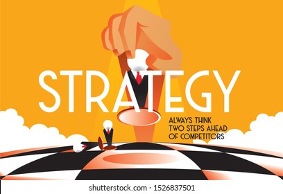 Illustration of Strategy Business with chess
