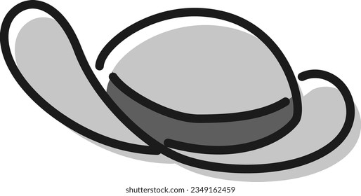 Ilustración de un sombrero de paja (blanco y negro)