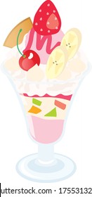 An Illustration Of Strawberry Banana Parfait