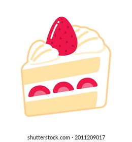 It is an illustration of a strawberry cake. Since it is vector data, it can be easily edited.